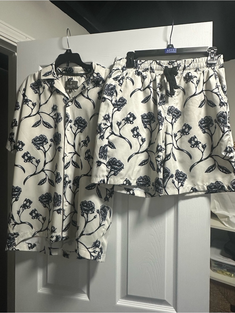Casual Black Floral Button-Down Shirt - Men's